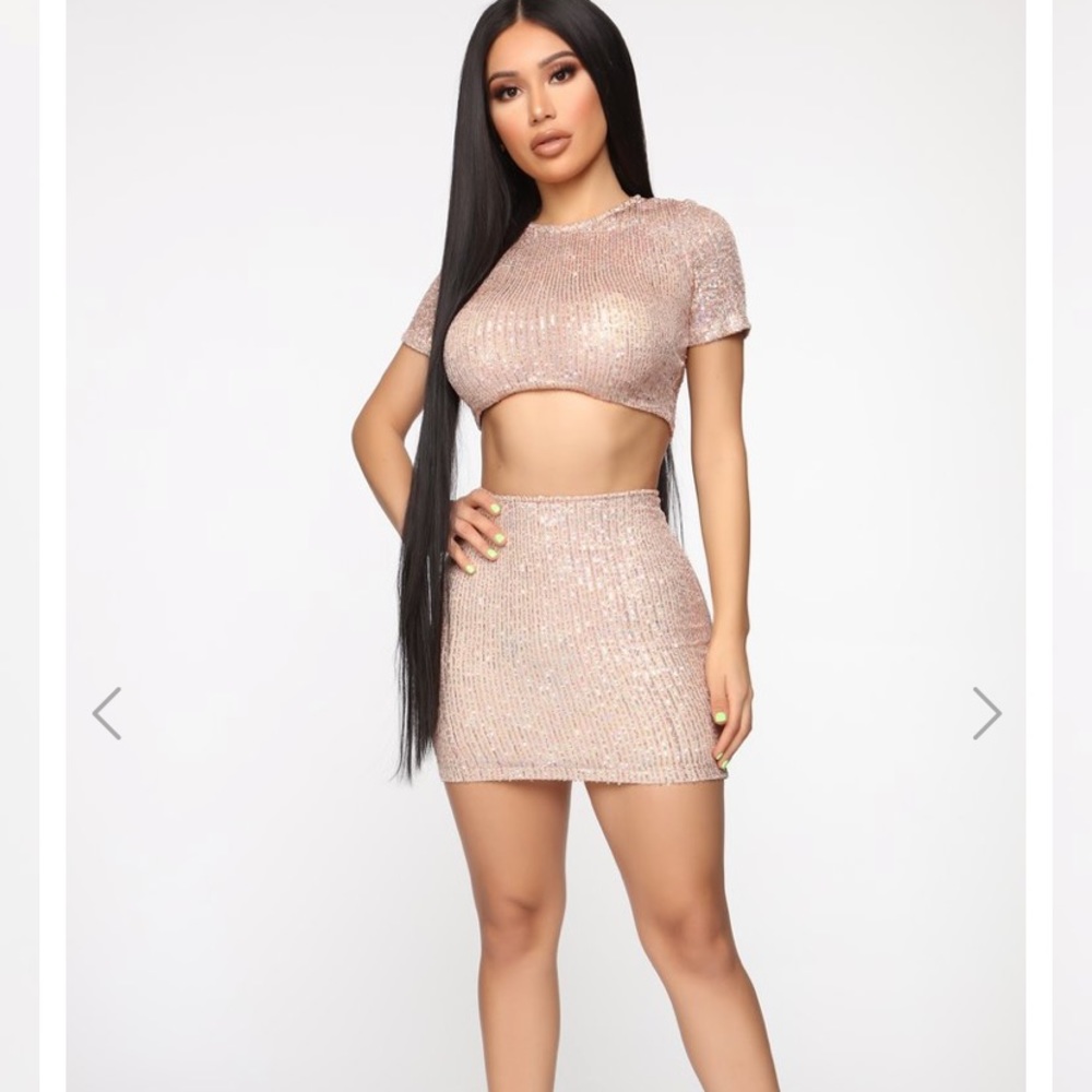 Sequin Skirt Set